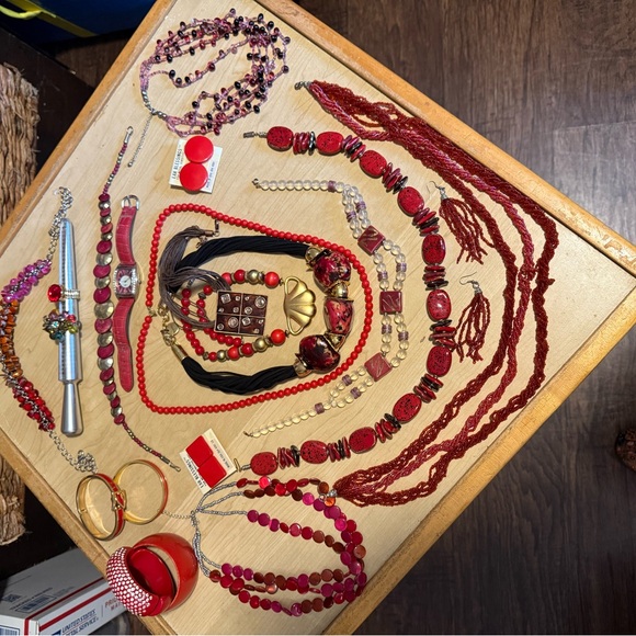 Monet Jewelry - Mixed Vtg Jewelry lot of REDS